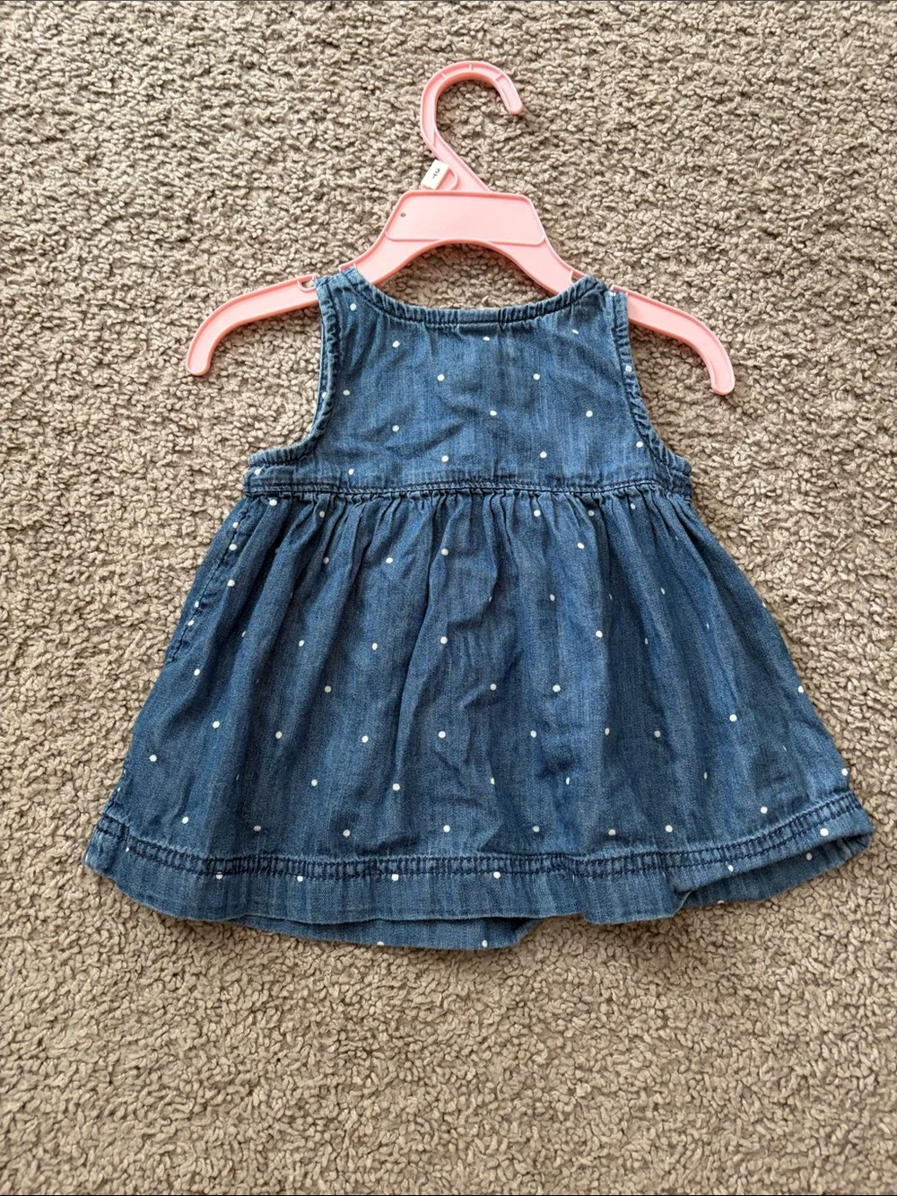 GAP Denim Polka Dot Sleeveless Dress Top - Blue